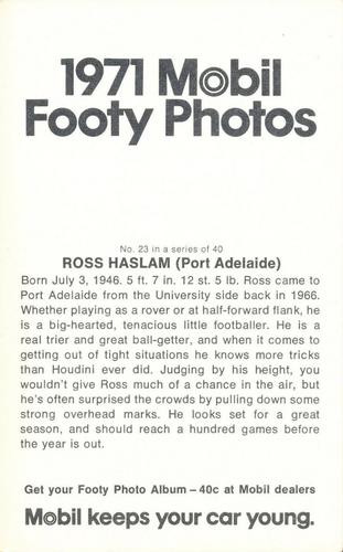 1971 Mobil Footy Photos SANFL #23 Ross Haslam Back
